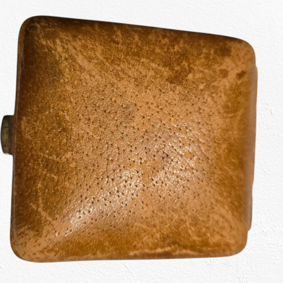 50s Vintage Hampden Travel Alarm Clock Wind-Up Mid-Century Leather Folding Case - Picture 6 of 6